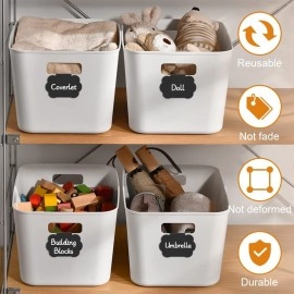 Labels for Storage Bins Set 28PCS, Basket Labels Clip On, Removable Kitchen Pantry Labels,Chalkboard Labels with White Chalk Markers
