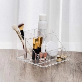 Makeup Organizer for Vanity, Cosmetic Display Case with Drawers, Fits Brushes, Lipsticks, and Other Accessories, Versatile Storage Solution, Clear