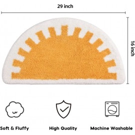 Bathroom Rugs Sun Bath Mat, Half Circle Cute Sunrise Bath Mat Soft and Fluffy, Water Absorbent Bath Rug Machine Washable Bath Mat Bathroom Mat