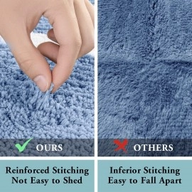 Bathroom Rugs, Soft Shaggy & Absorbent Bath Rugs, Non-Slip Bathroom mats Machine Washable Plush Bath mats Easier to Dry for Tub, Kitchen, Bedroom (36"x24", Blue)